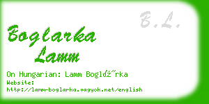 boglarka lamm business card